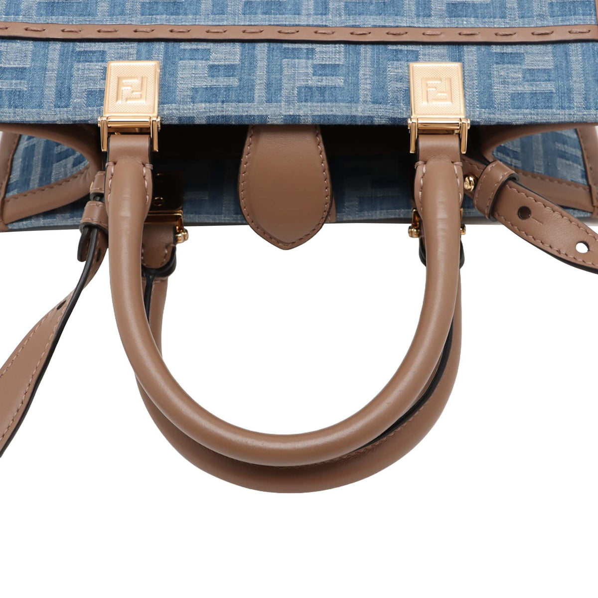 Fendi Small Denim Sunshine Tote — Blue