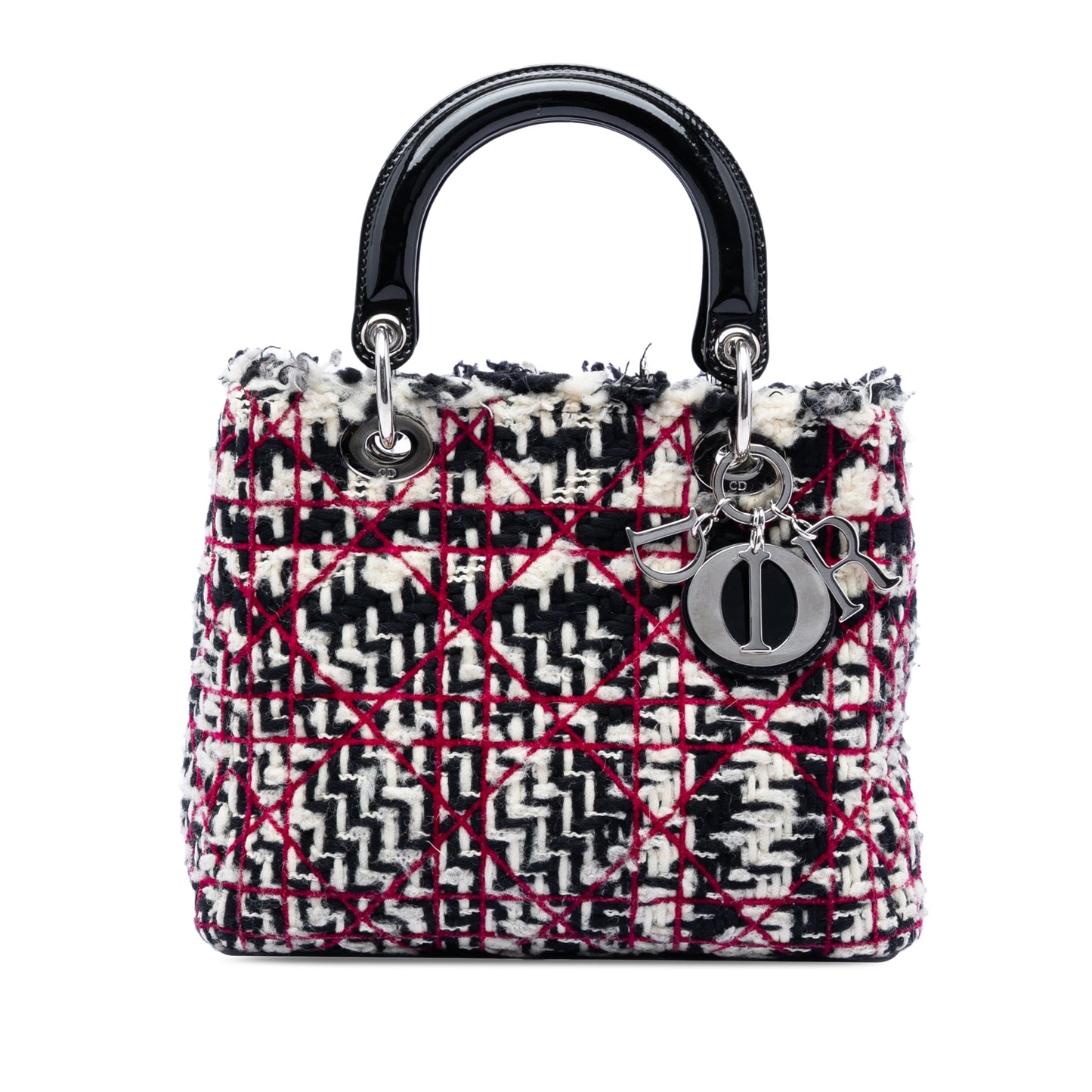 Dior Medium Tweed Cannage Fringe Lady Dior