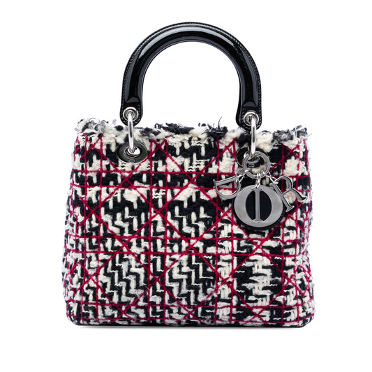 Dior Medium Tweed Cannage Fringe Lady Dior