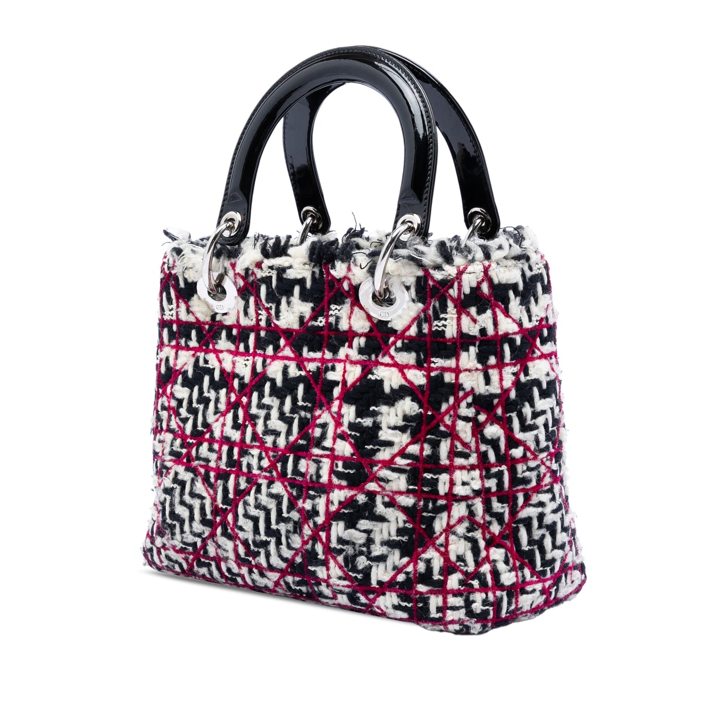 Dior Medium Tweed Cannage Fringe Lady Dior