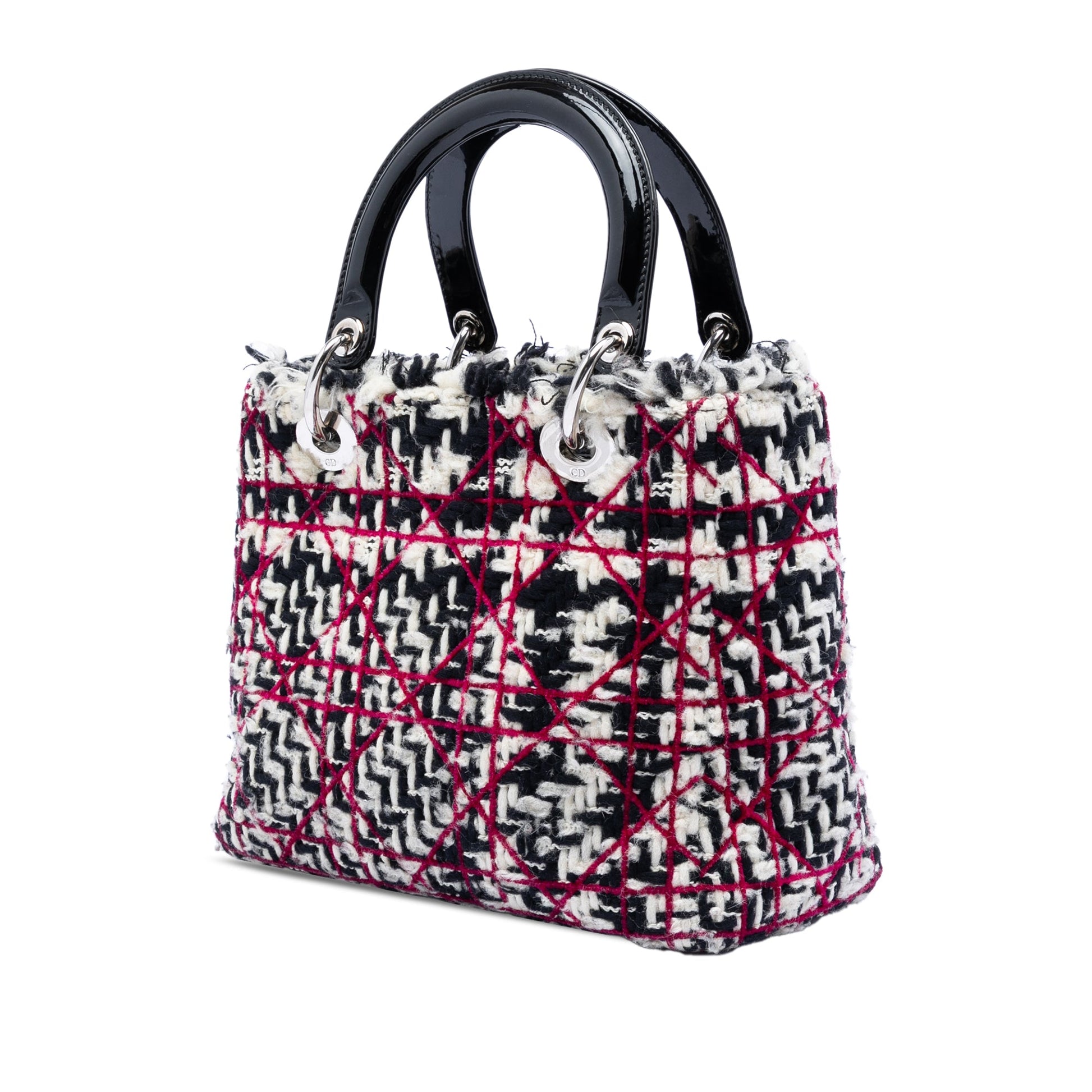 Dior Medium Tweed Cannage Fringe Lady Dior