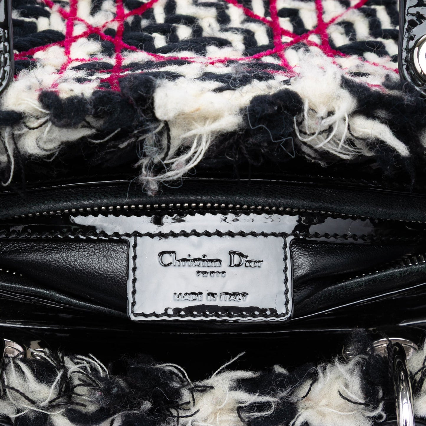 Dior Medium Tweed Cannage Fringe Lady Dior