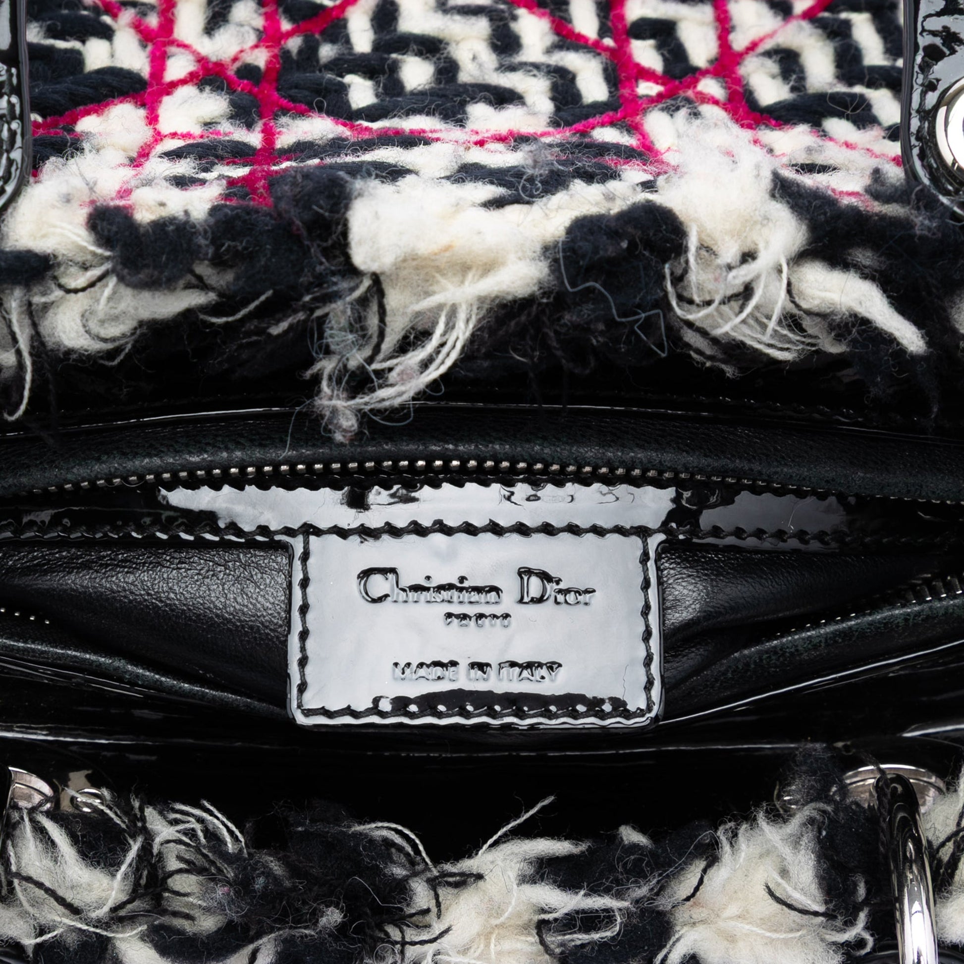 Dior Medium Tweed Cannage Fringe Lady Dior