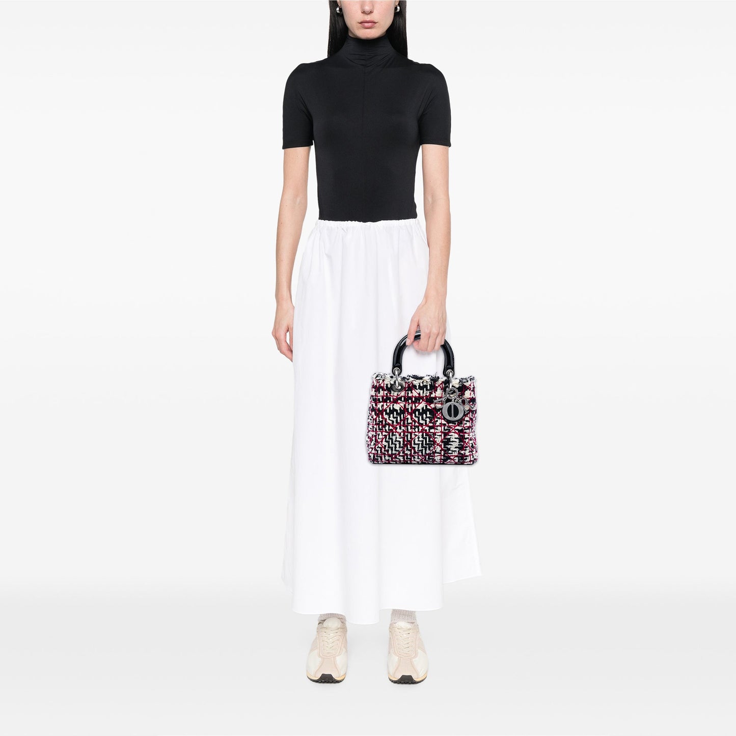 Dior Medium Tweed Cannage Fringe Lady Dior