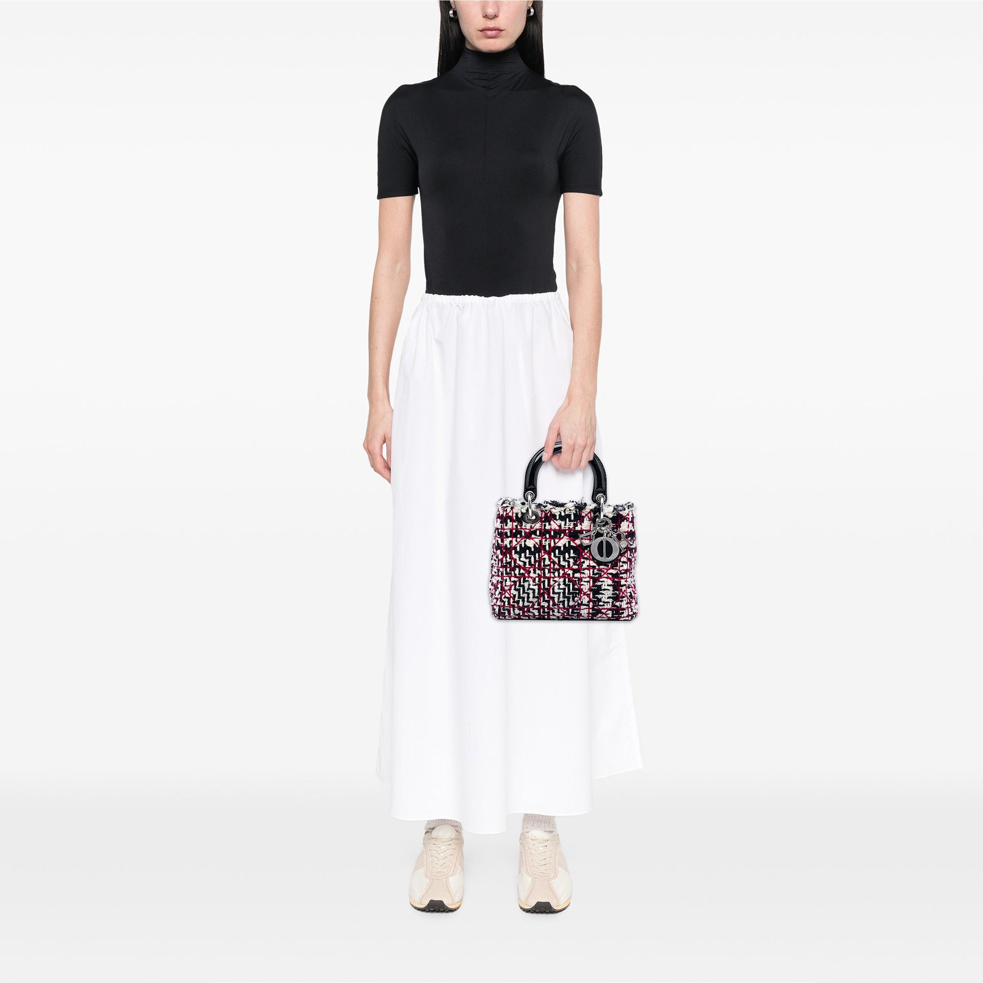 Dior Medium Tweed Cannage Fringe Lady Dior