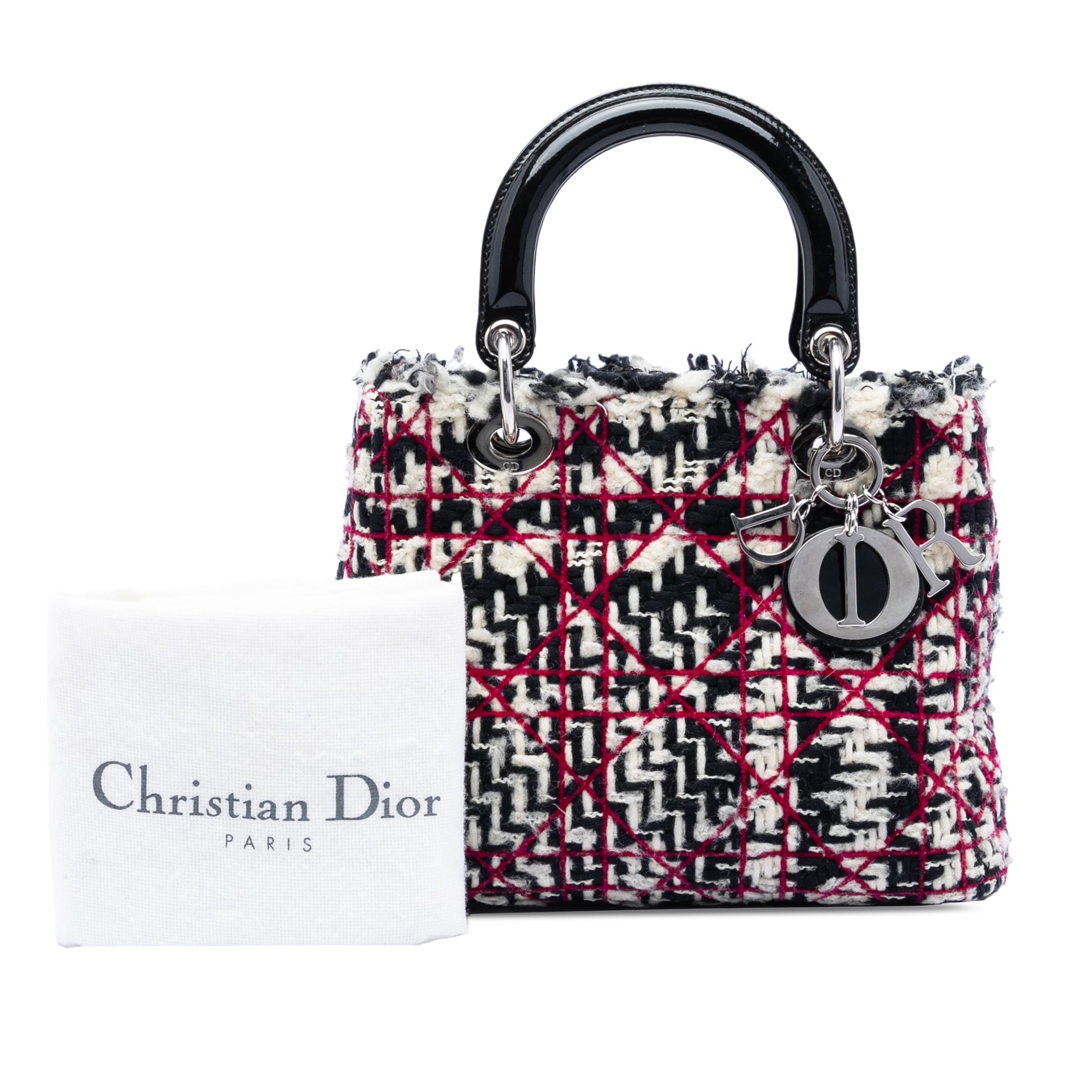 Dior Medium Tweed Cannage Fringe Lady Dior