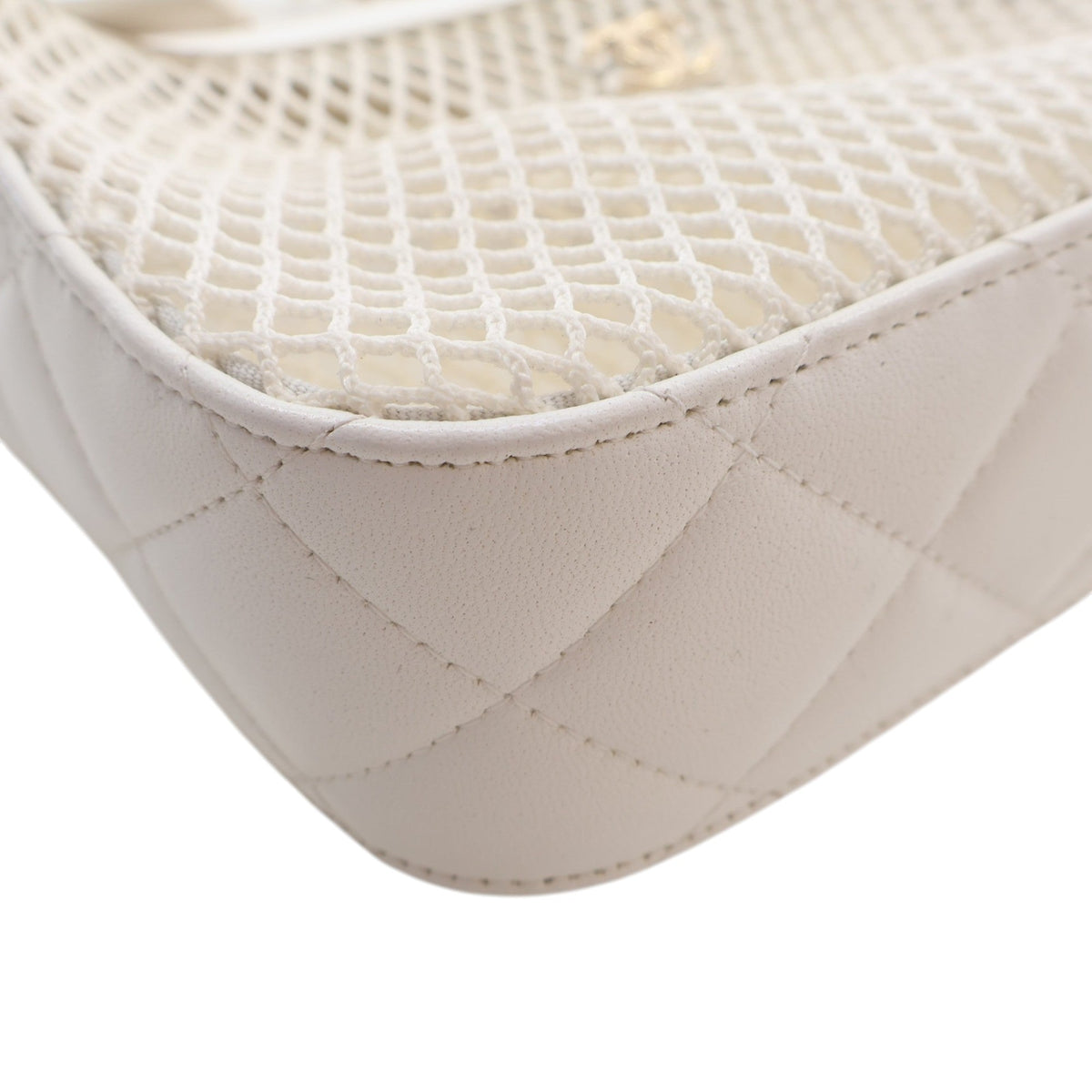 Chanel CC Mesh and Shiny Lambskin Clutch with Chain