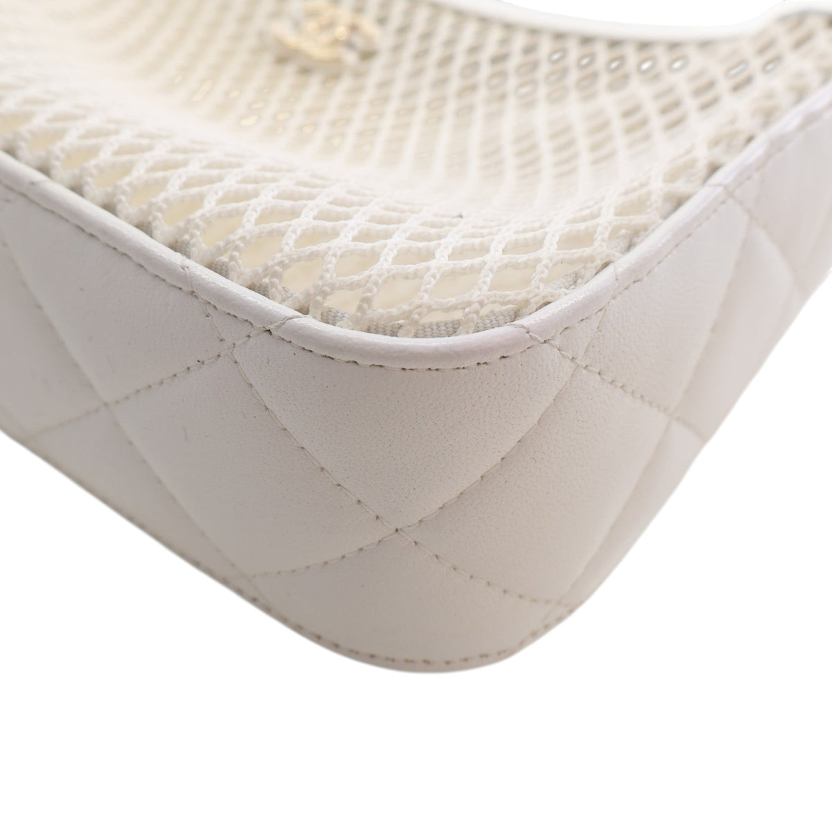 Chanel CC Mesh and Shiny Lambskin Clutch with Chain