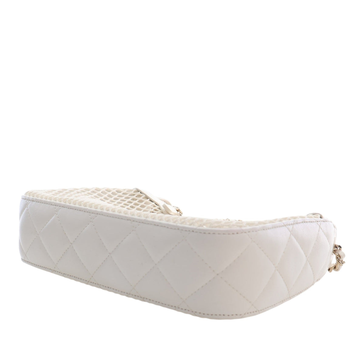Chanel CC Mesh and Shiny Lambskin Clutch with Chain