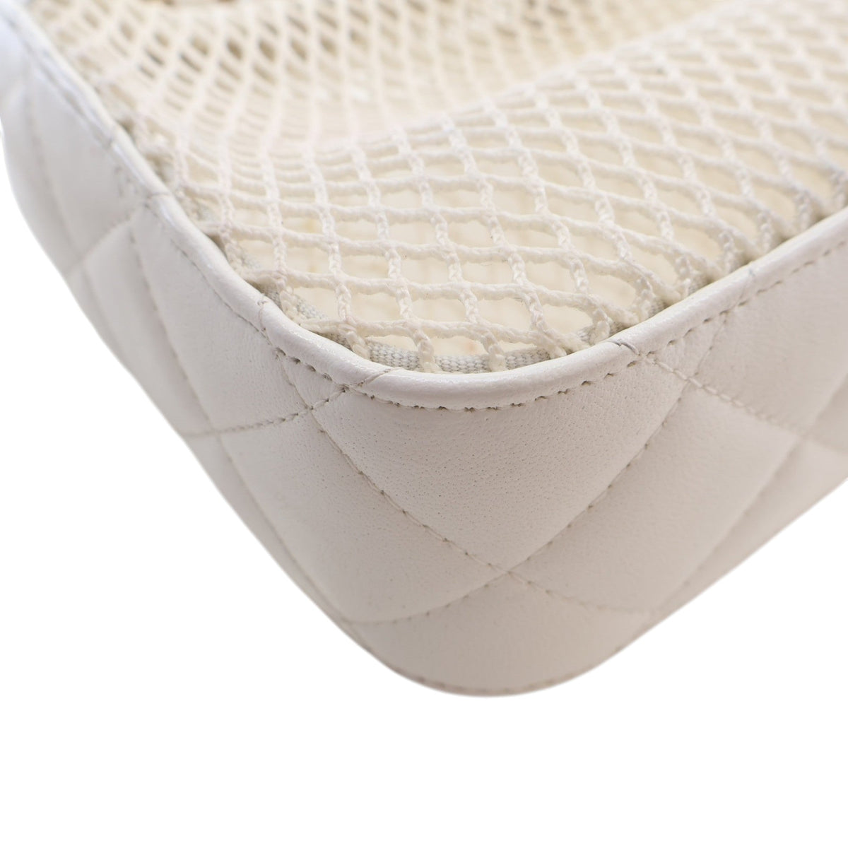 Chanel CC Mesh and Shiny Lambskin Clutch with Chain