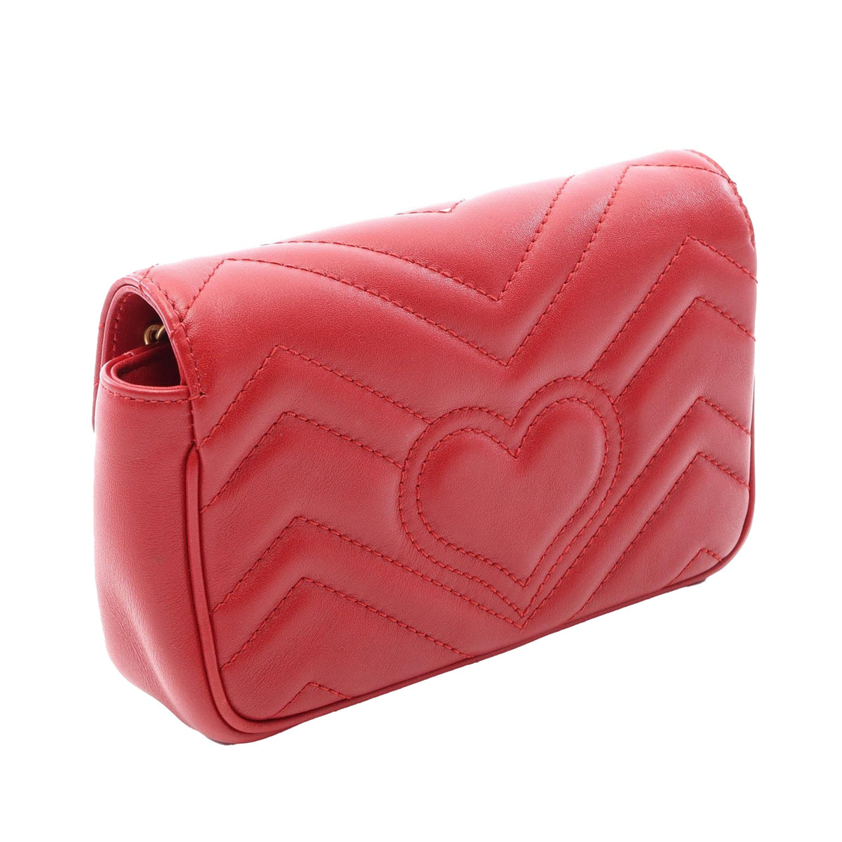 Gucci Mini GG Marmont Matelasse Leather Flap Crossbody — Red