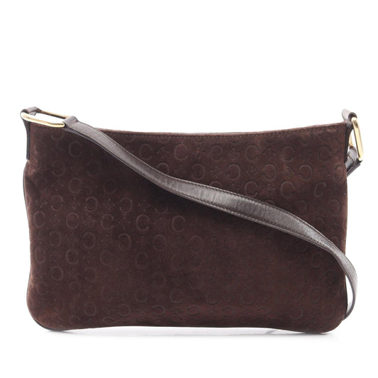 Celine C Macadam Suede Shoulder Bag