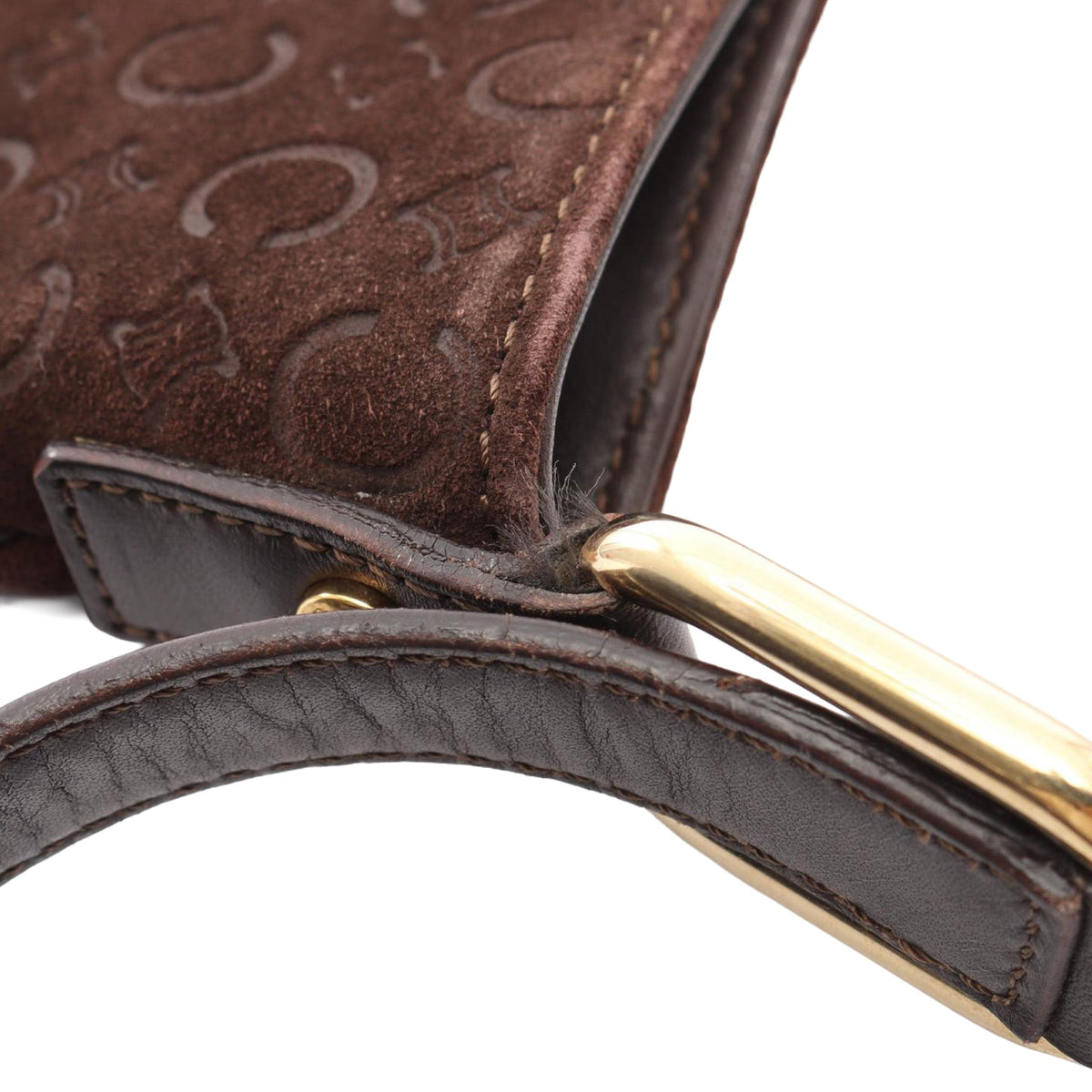 Celine C Macadam Suede Shoulder Bag