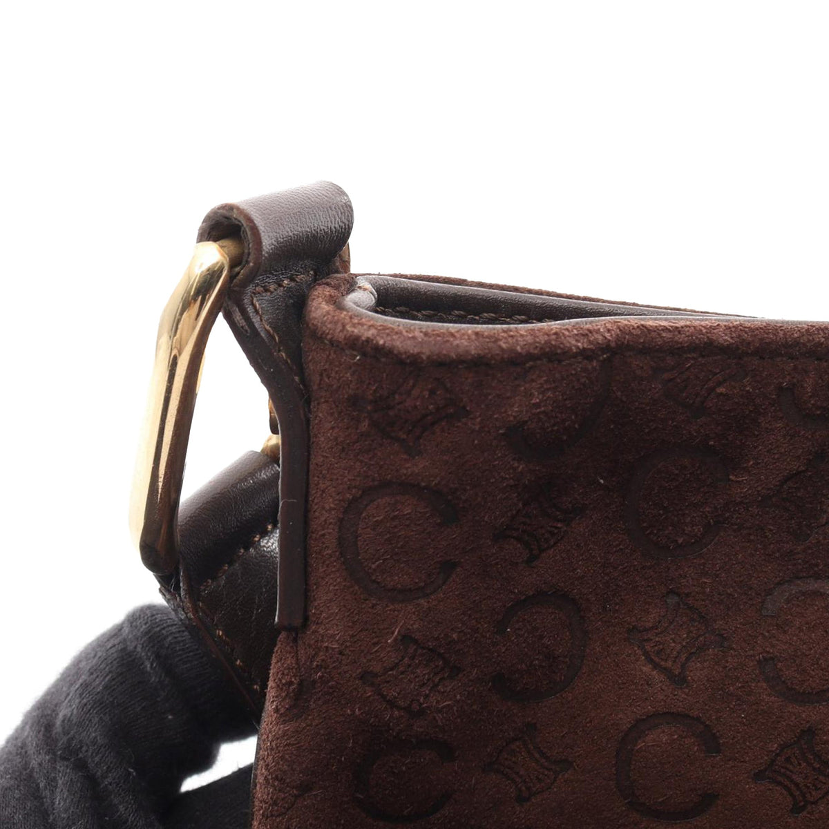 Celine C Macadam Suede Shoulder Bag