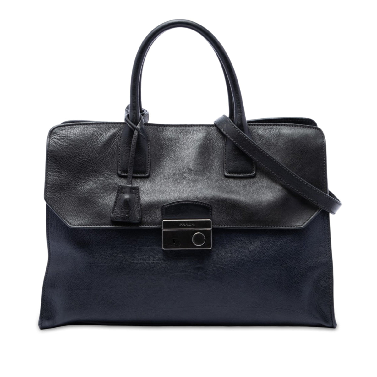 Prada Glace Calf Sound Lock Top Handle Bag