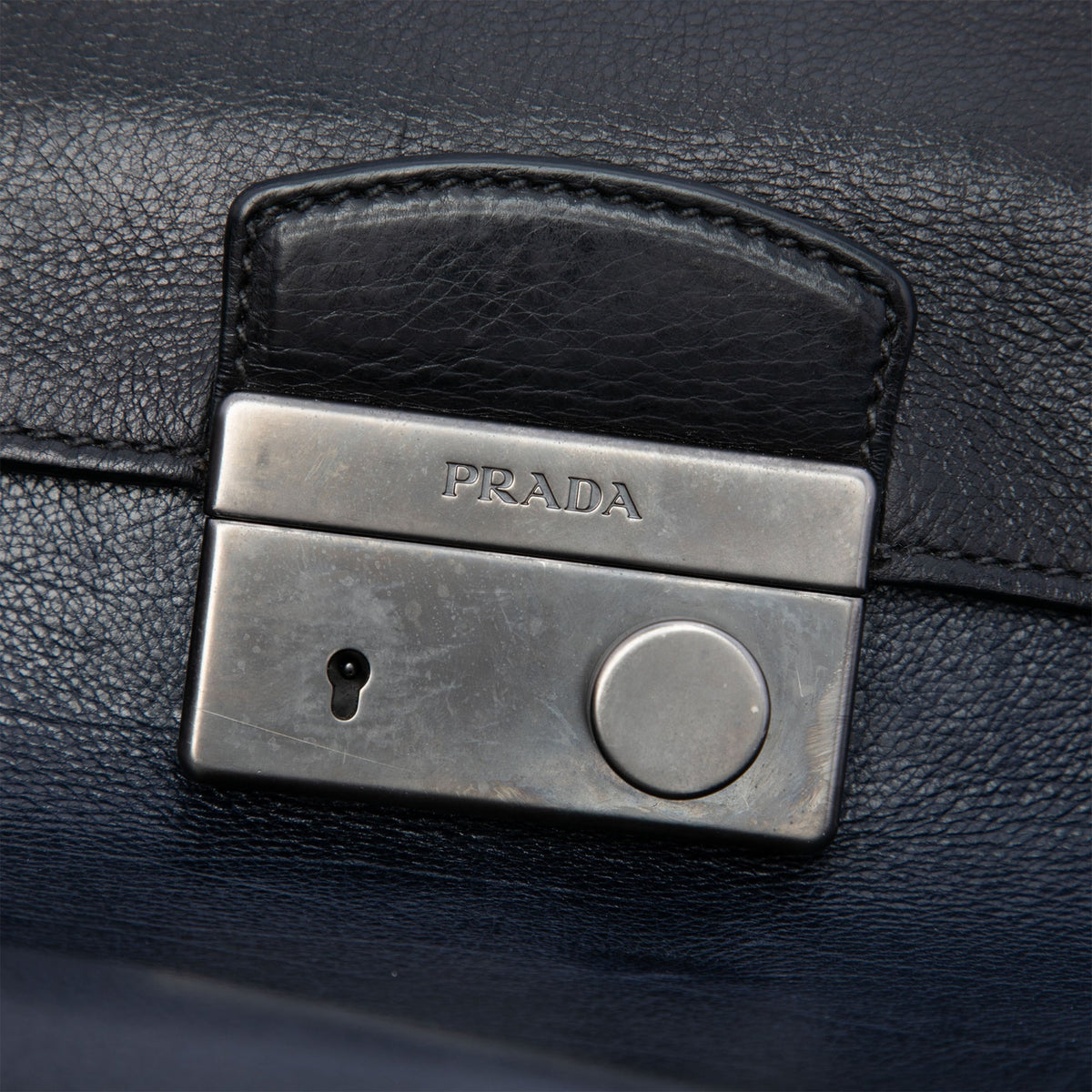 Prada Glace Calf Sound Lock Top Handle Bag