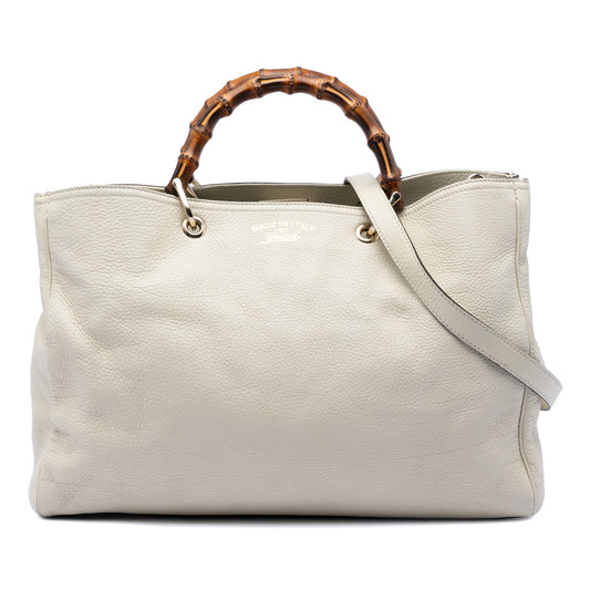 Gucci Large Calfskin Bamboo Shopper Satchel