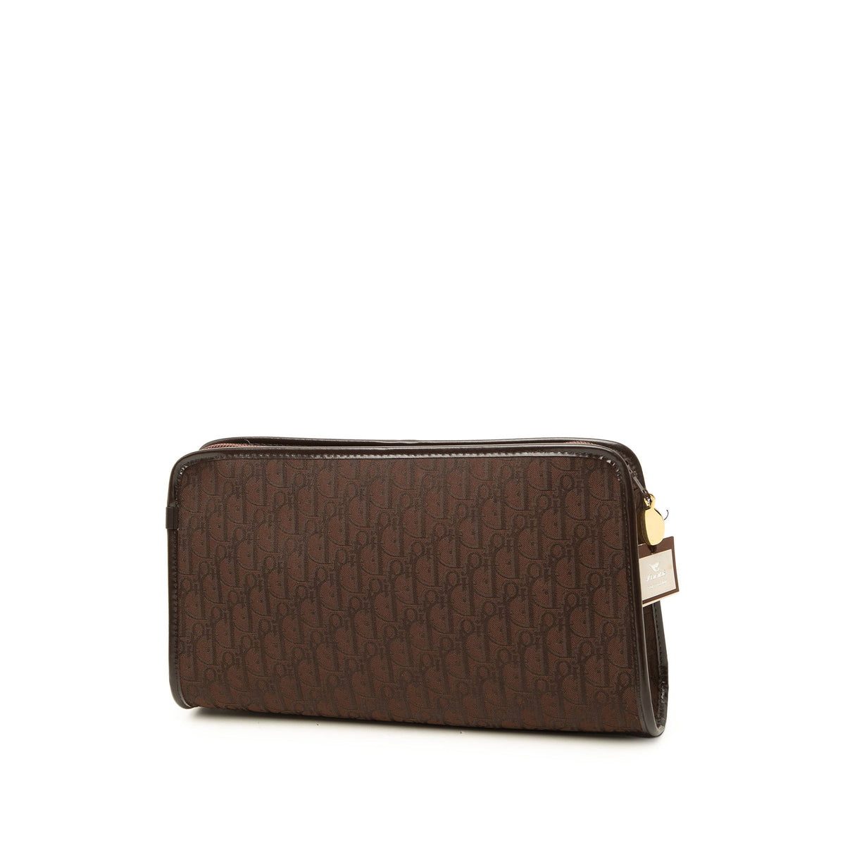 Dior Diorissimo Trotter Canvas Clutch — Brown