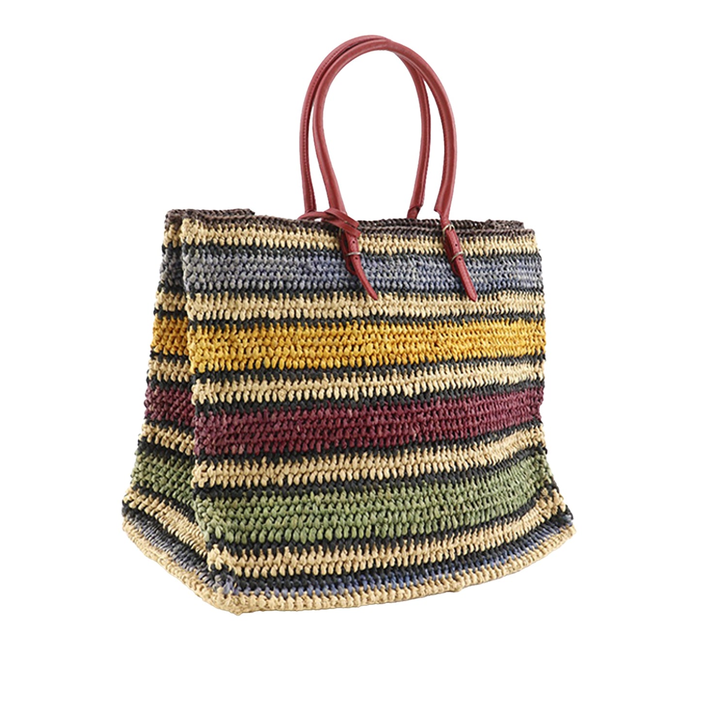 Balenciaga Raffia Motocross Panier Basket Tote