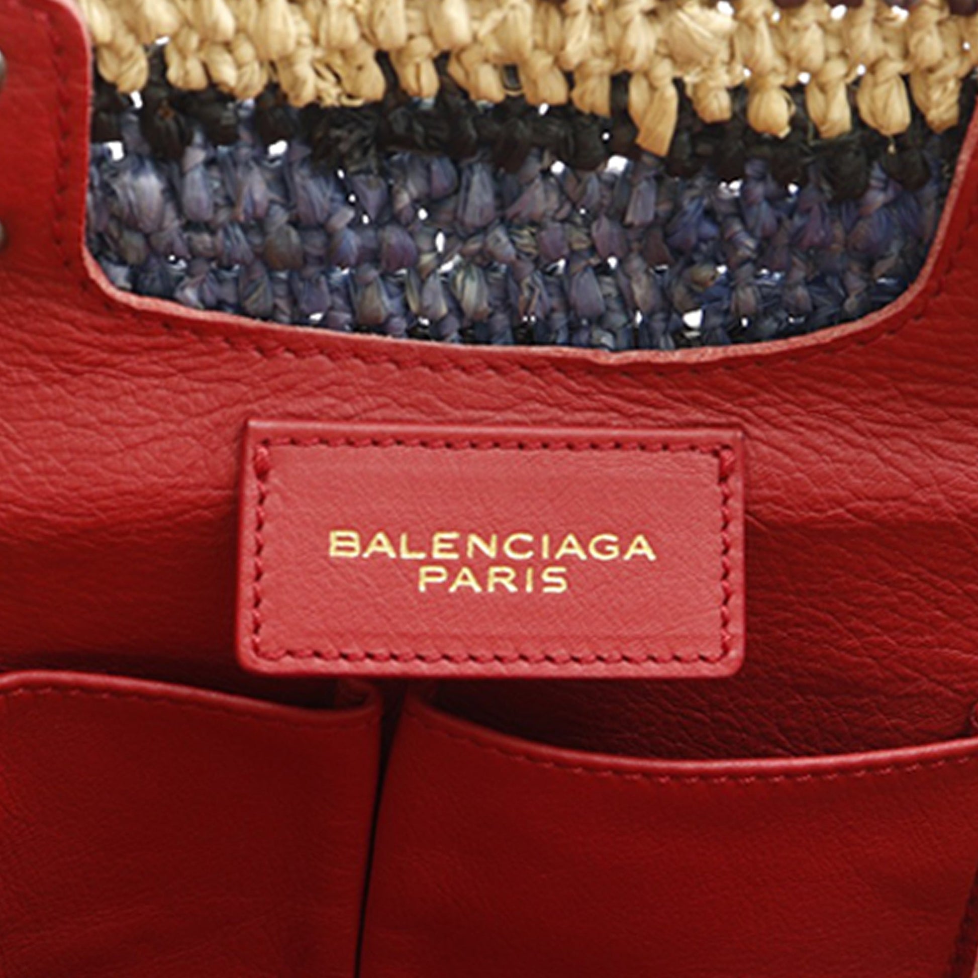 Balenciaga Raffia Motocross Panier Basket Tote