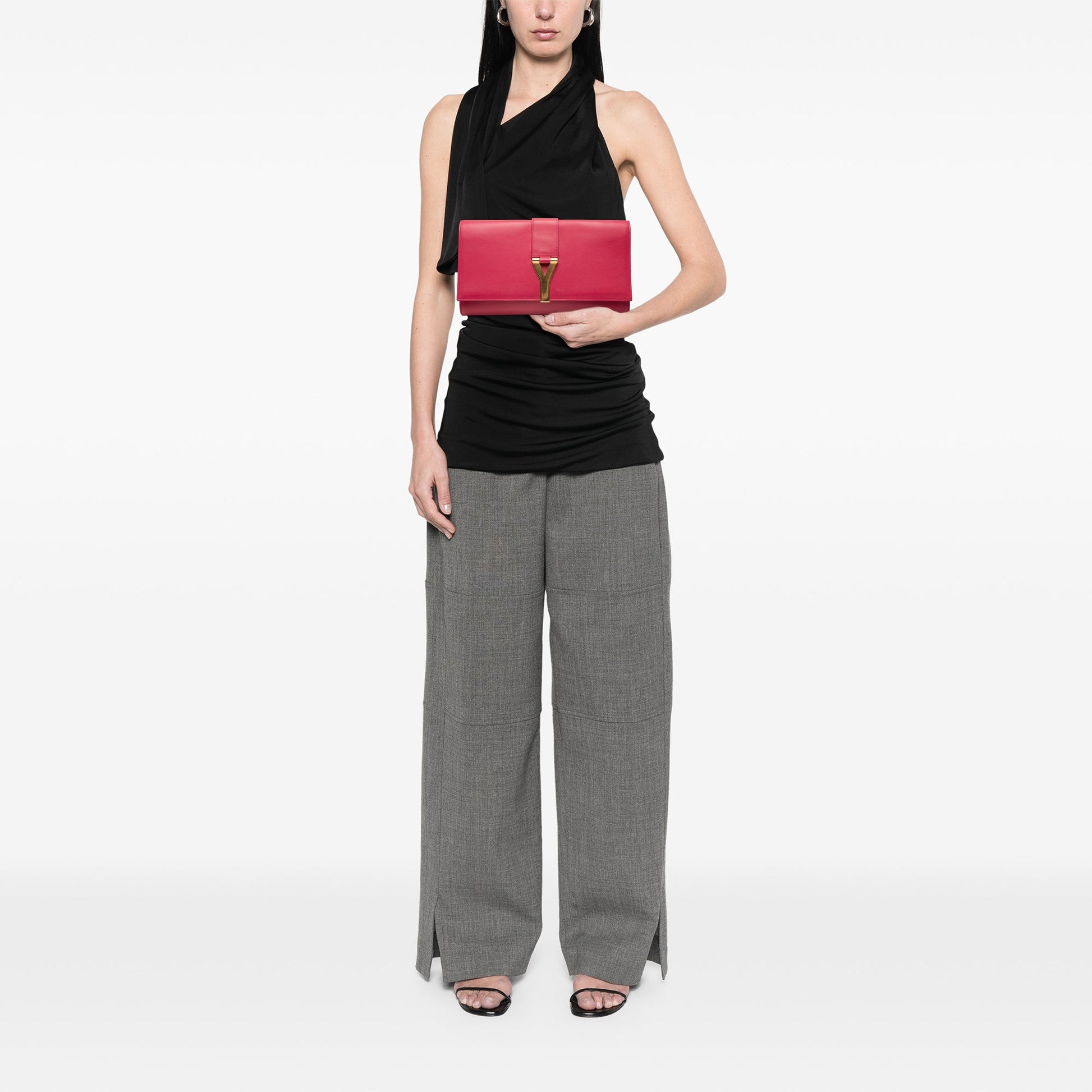 Saint Laurent Leather Chyc Ligne Clutch