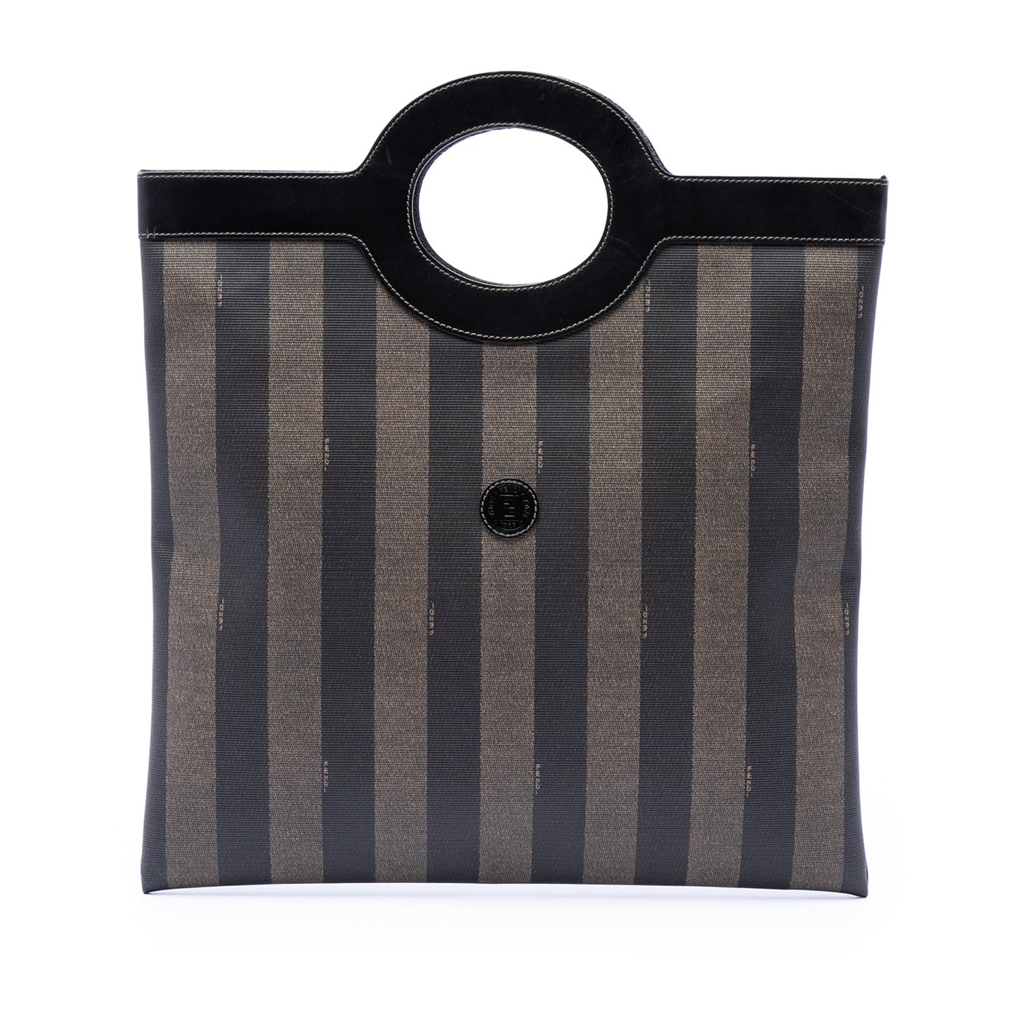 Fendi Pequin Coated Canvas Tote