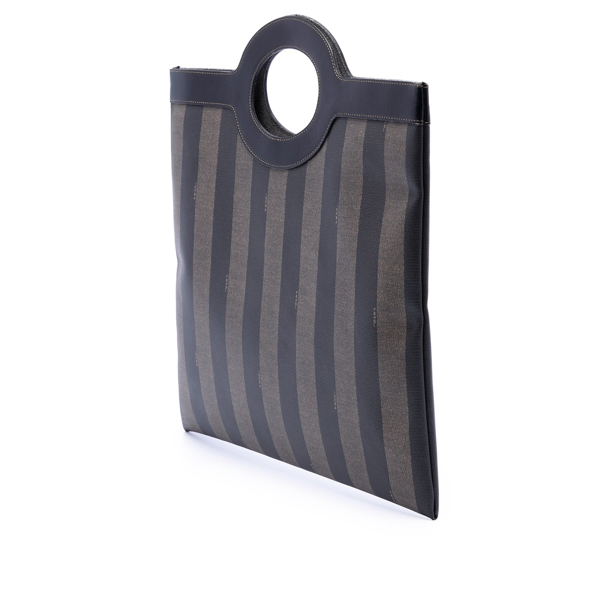 Fendi Pequin Coated Canvas Tote