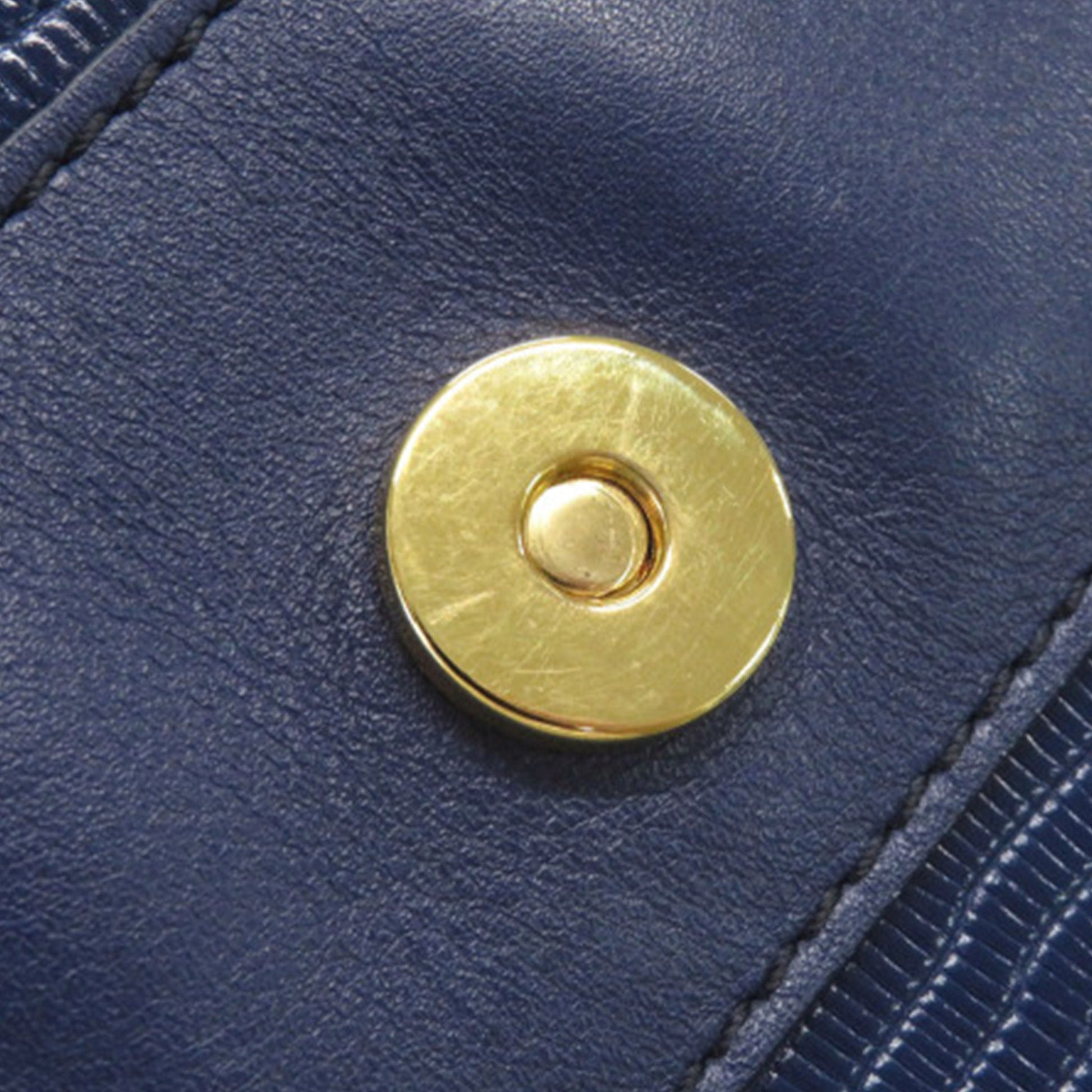 Lizard Embossed Leather Aby Lock Satchel