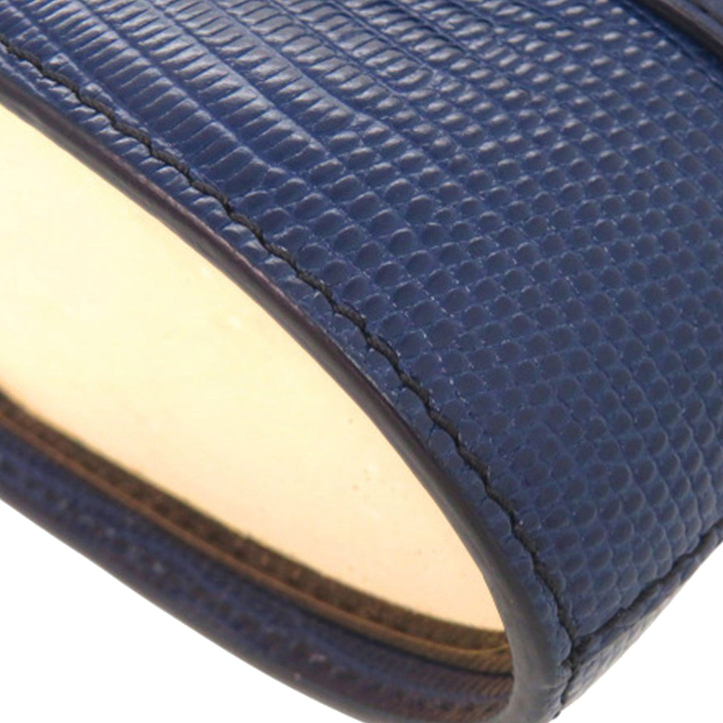 Lizard Embossed Leather Aby Lock Satchel