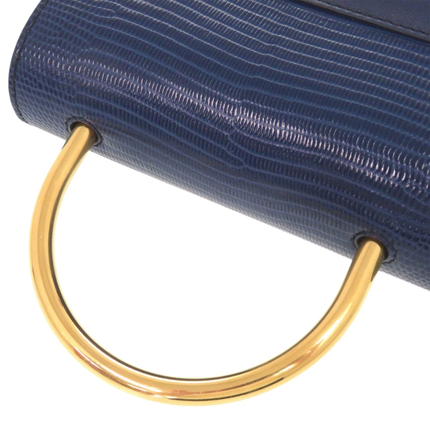 Lizard Embossed Leather Aby Lock Satchel
