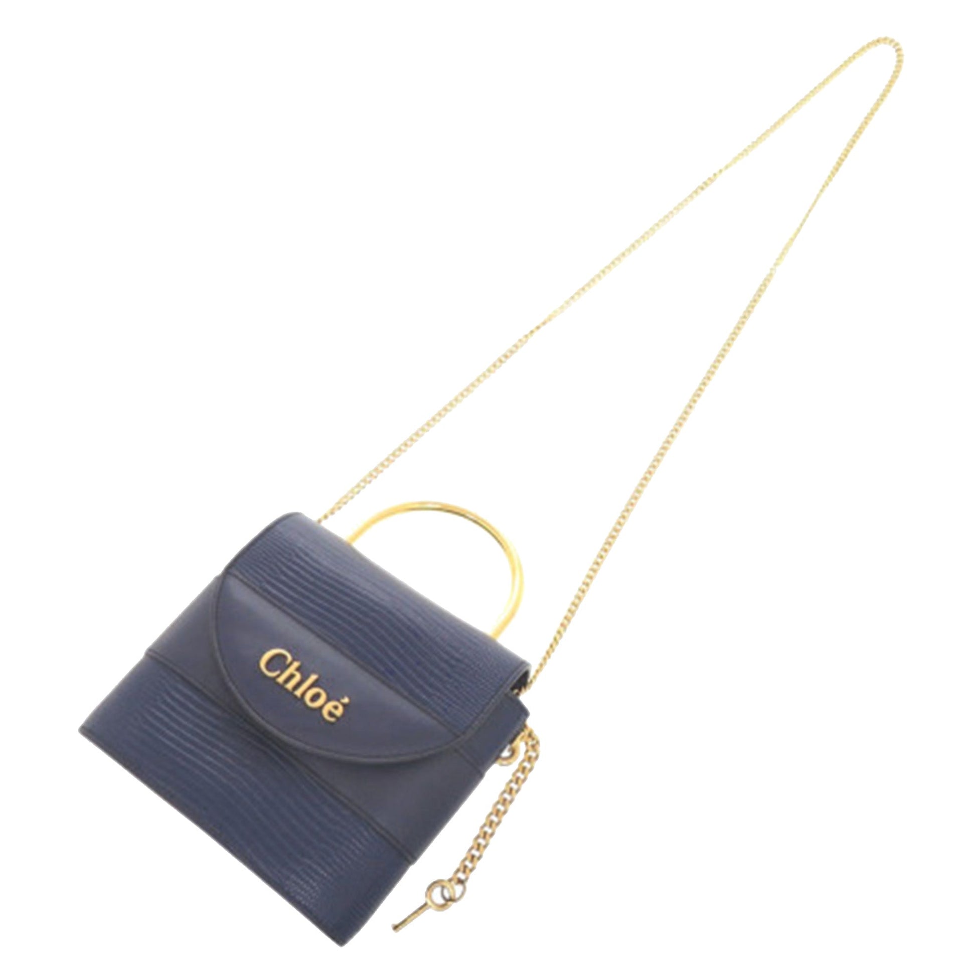 Lizard Embossed Leather Aby Lock Satchel
