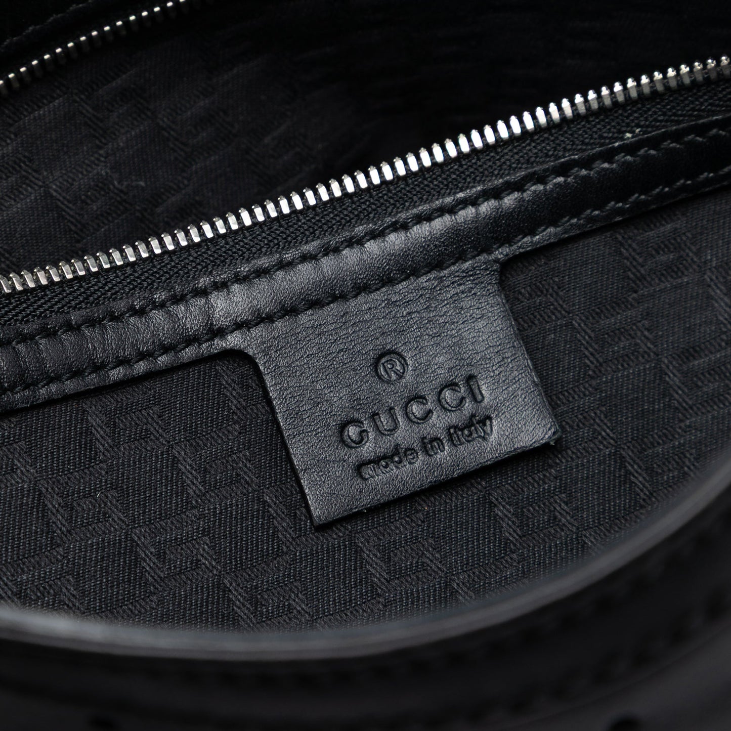 Gucci Perforated Calfskin Interlocking G Reins Satchel