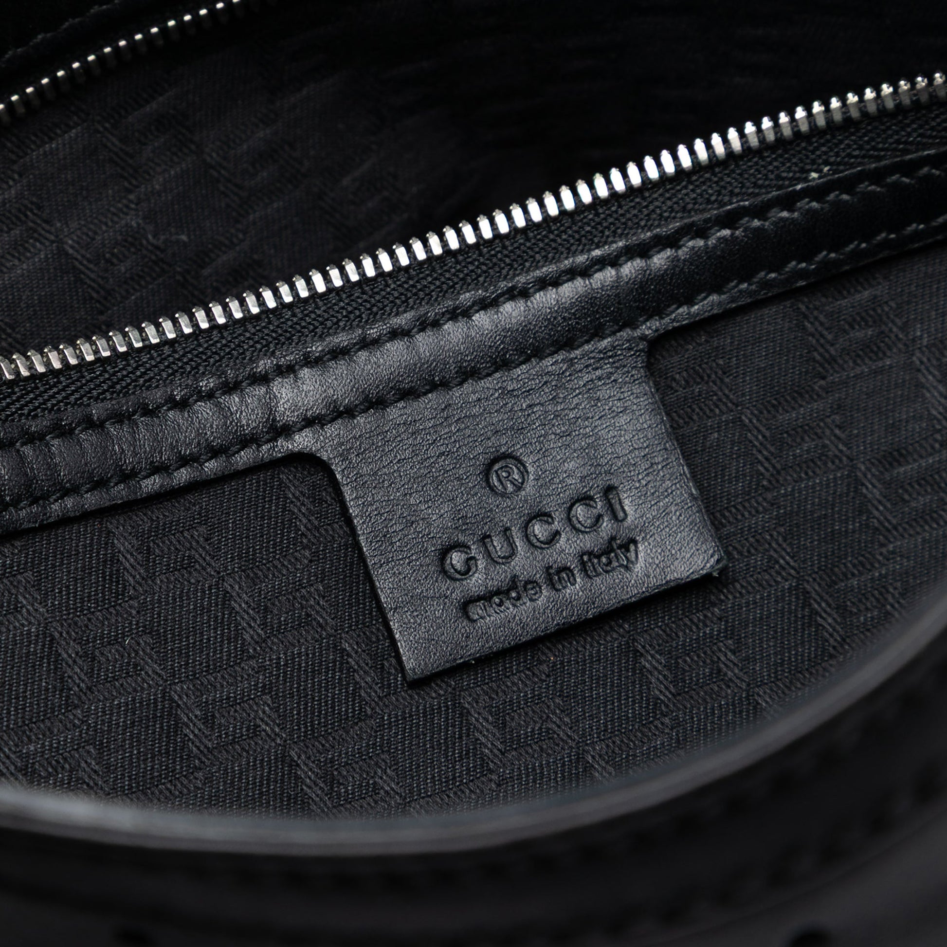 Gucci Perforated Calfskin Interlocking G Reins Satchel