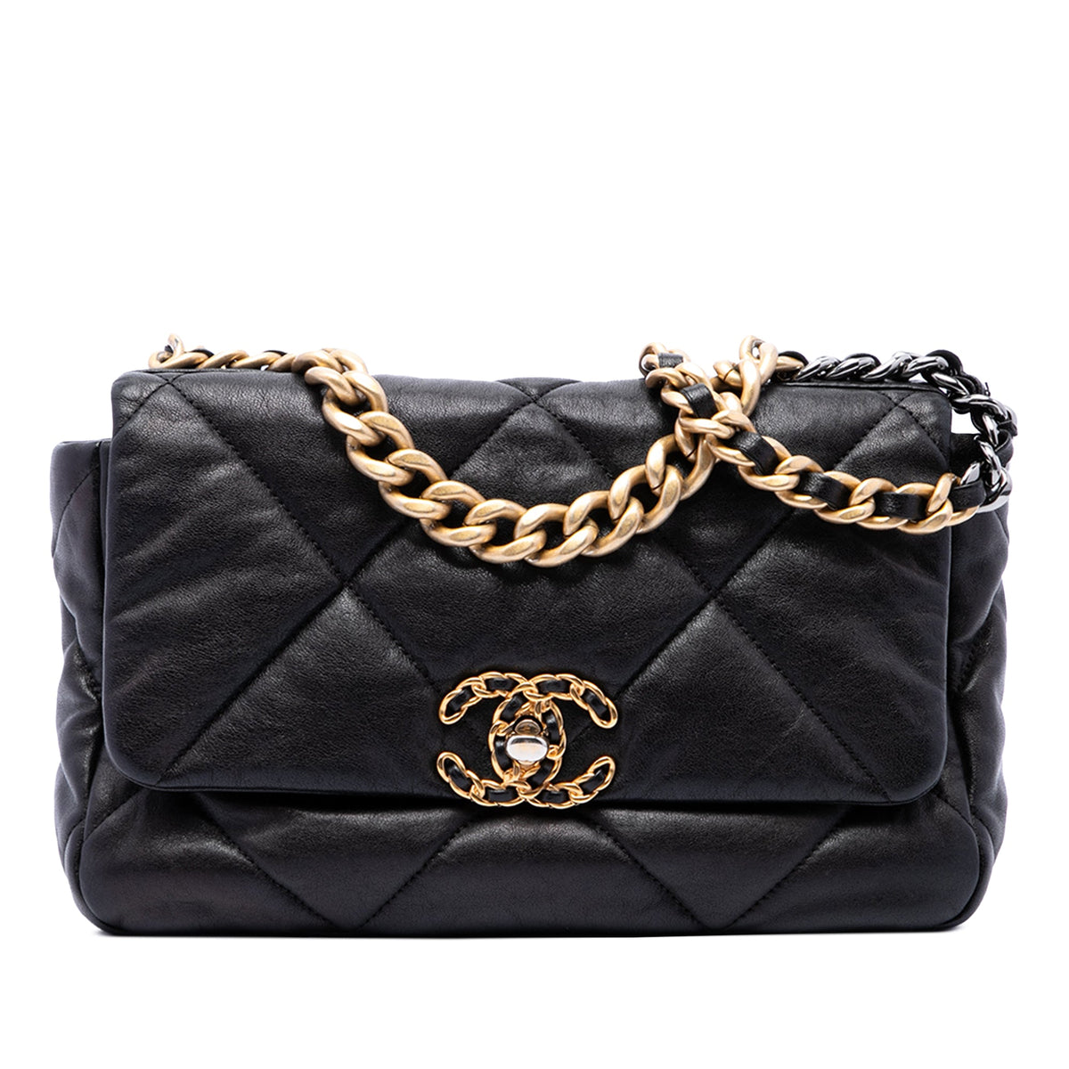 Chanel Medium Lambskin 19 Flap — Black