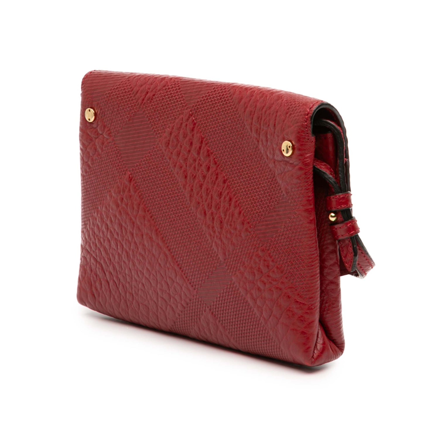 Burberry Embossed Grain Check Leather Langley Crossbody