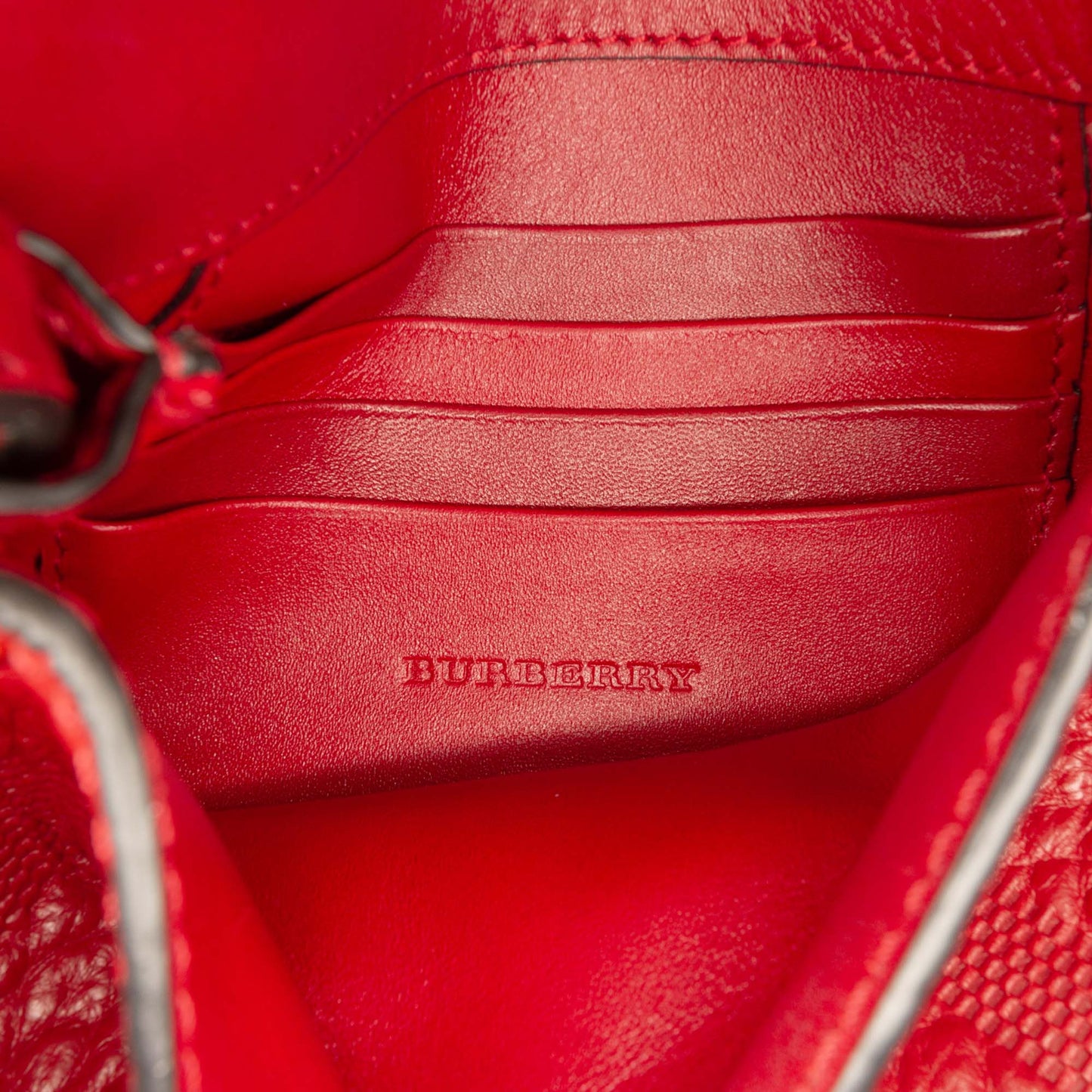 Burberry Embossed Grain Check Leather Langley Crossbody