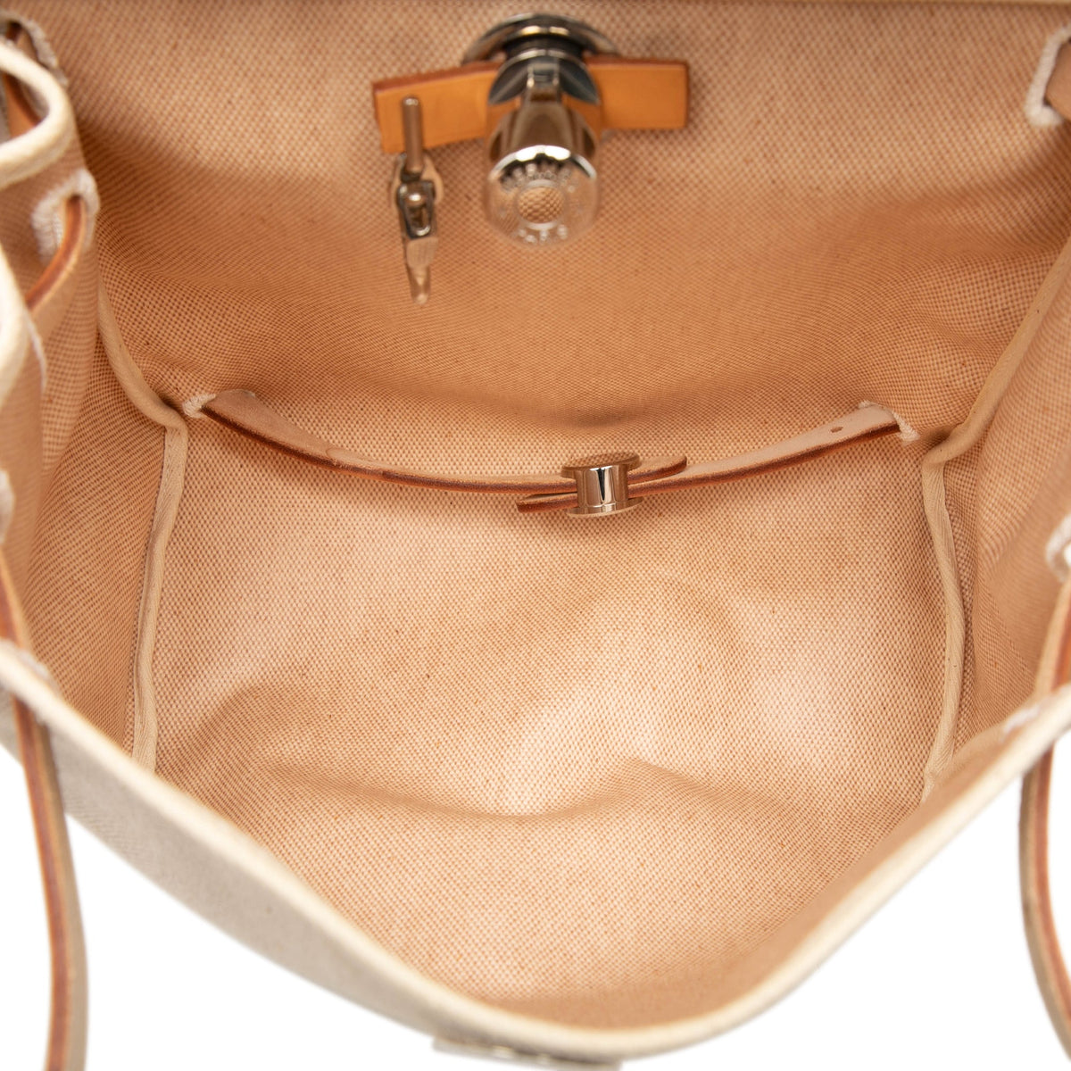 Hermès Toile Herbag Backpack PM — Beige