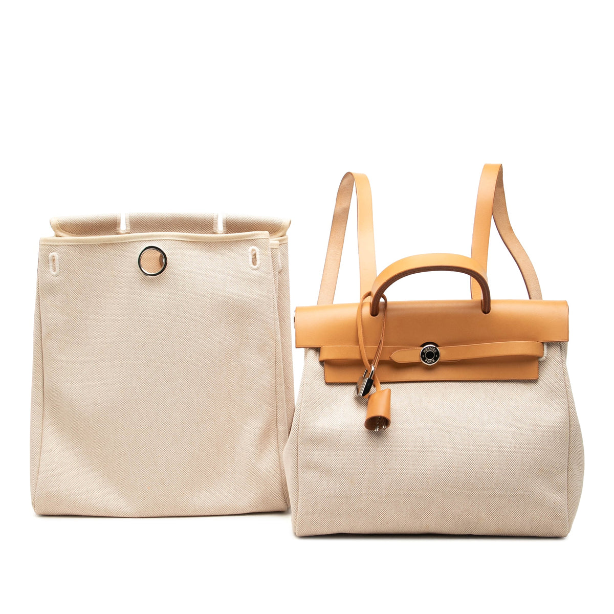 Hermès Toile Herbag Backpack PM — Beige