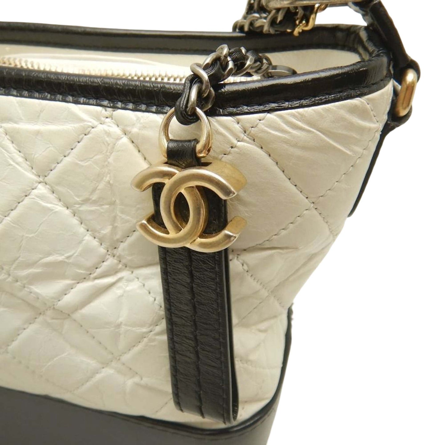 Chanel Medium Bicolor Quilted Aged Calfskin Gabrielle Hobo