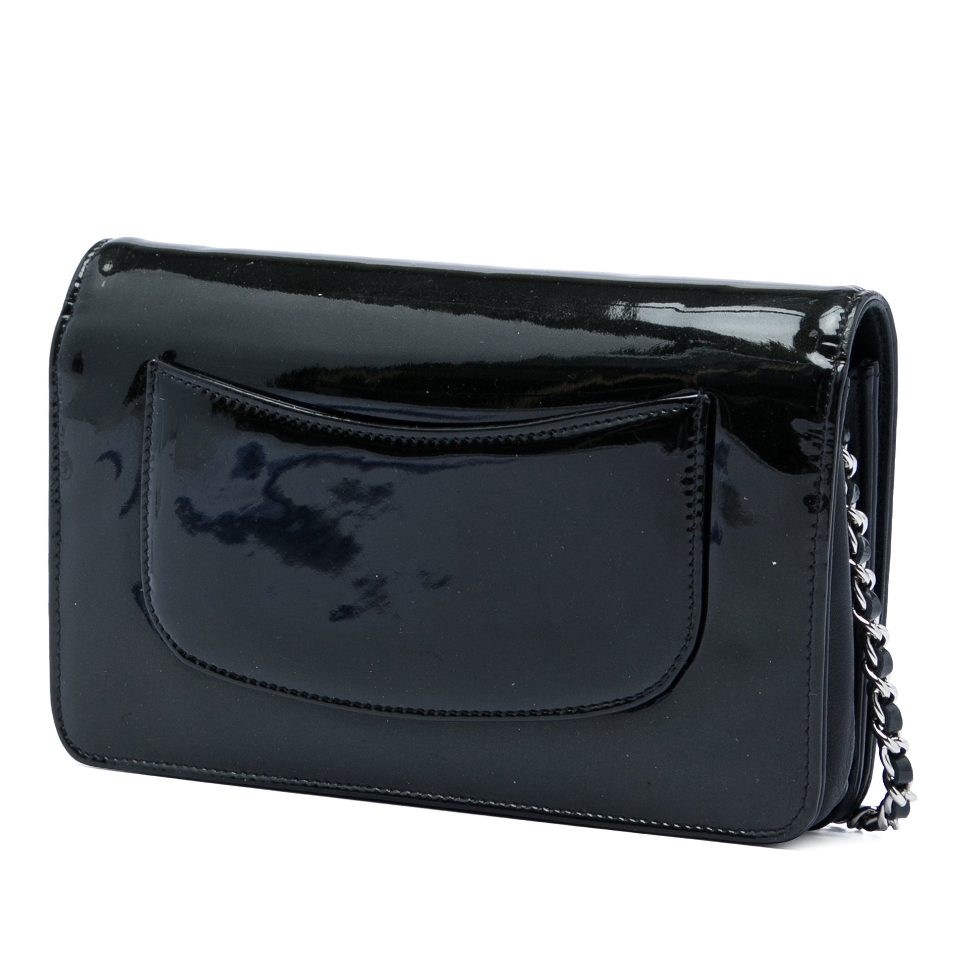 Chanel CC Patent Strass Embellished Wallet On Chain