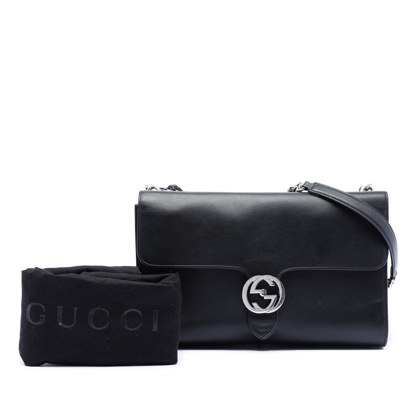 Gucci Medium Leather Dollar Interlocking G Crossbody
