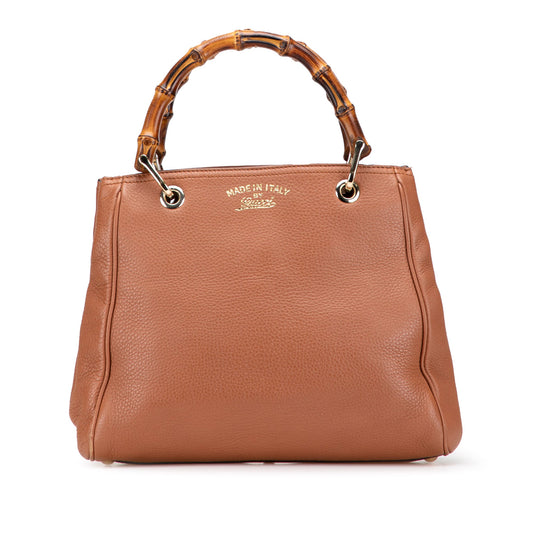 Gucci Small Calfskin Bamboo Shopper Satchel