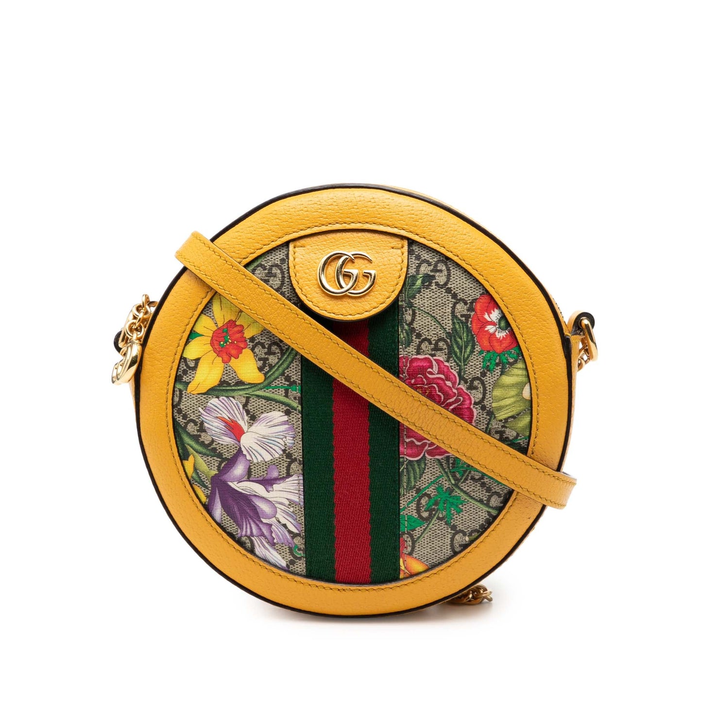 Gucci Mini GG Supreme Flora Web Ophidia Round Crossbody
