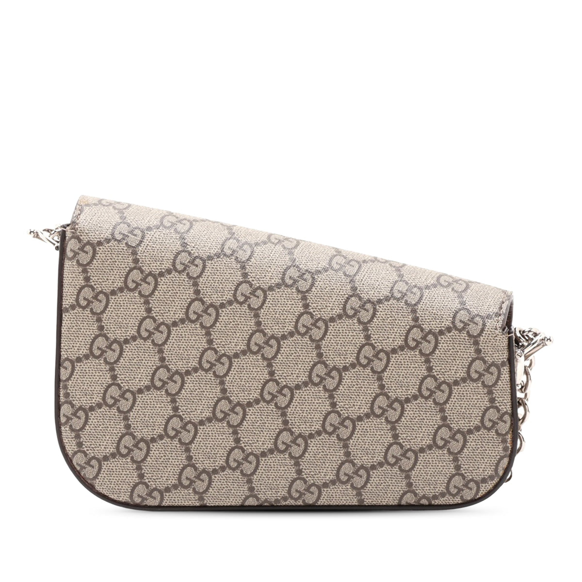 Gucci Mini GG Supreme Asymmetric Horsebit 1955 Shoulder Bag — Beige