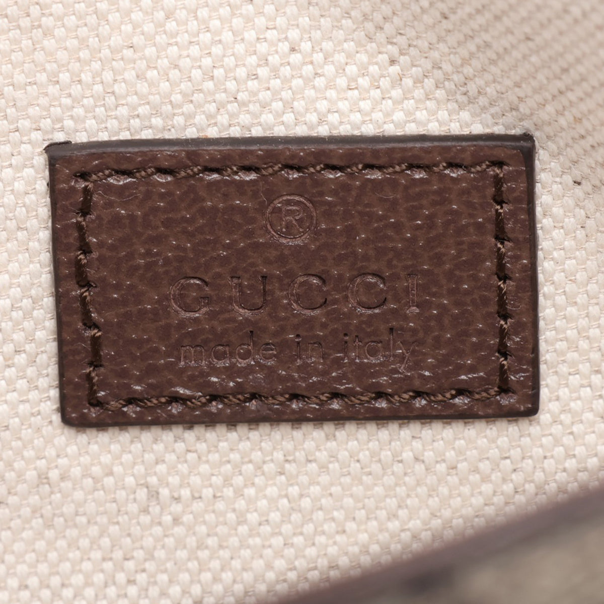 Gucci Mini GG Supreme Asymmetric Horsebit 1955 Shoulder Bag — Beige