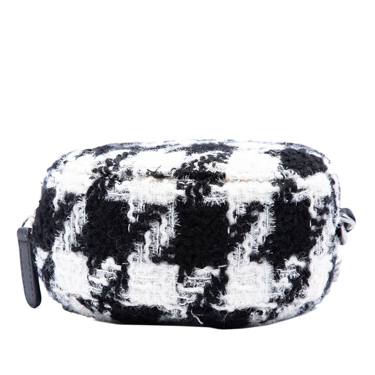 Chanel Tweed 19 Round Clutch with Chain and Coin Purse — White
