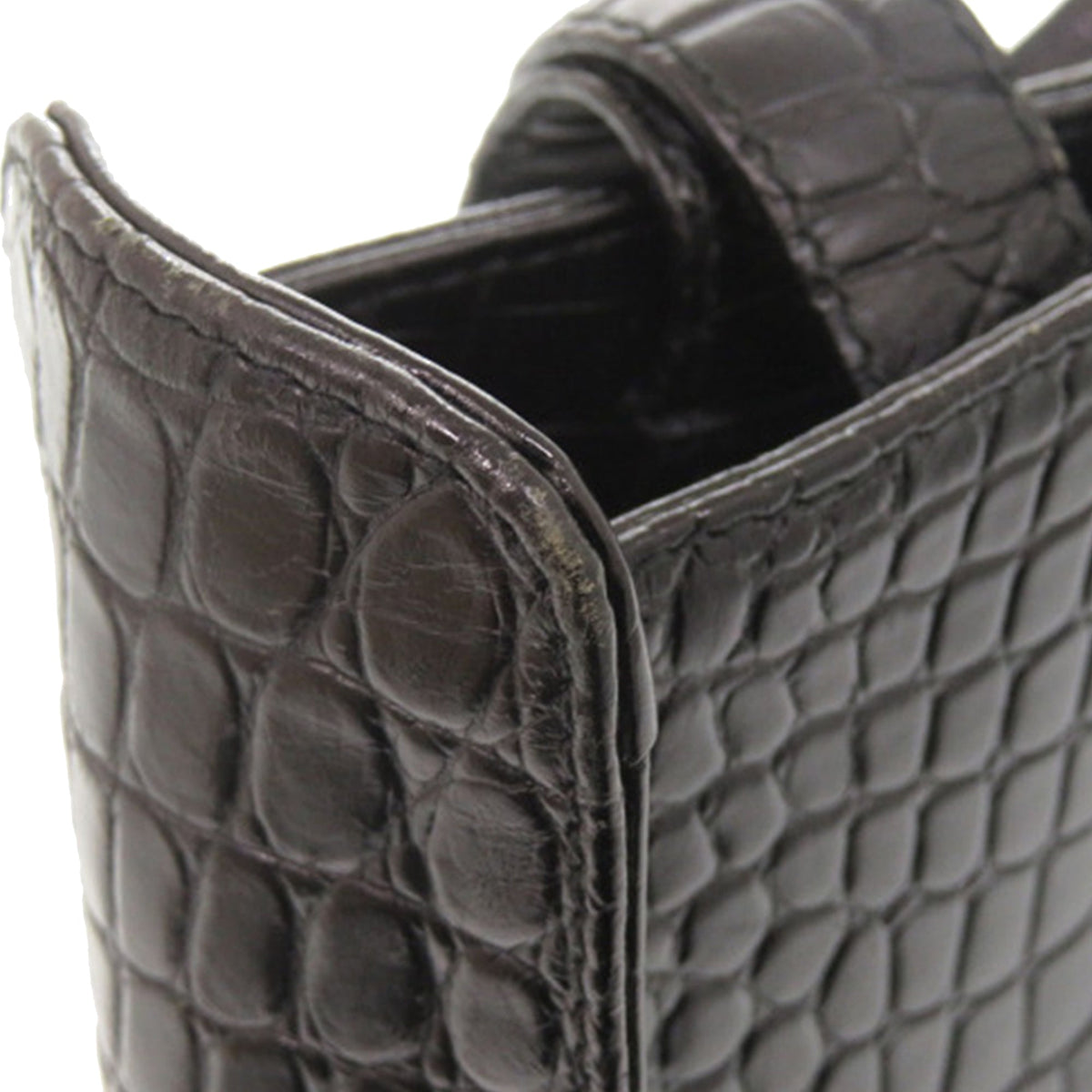 Ferragamo Croc Embossed Leather Vara Satchel