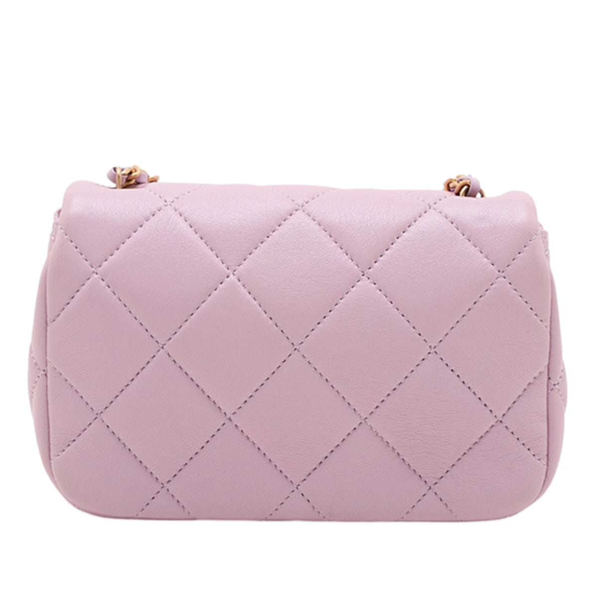 Chanel Mini Quilted  Iridescent Lambskin Pearly Flap — Pink