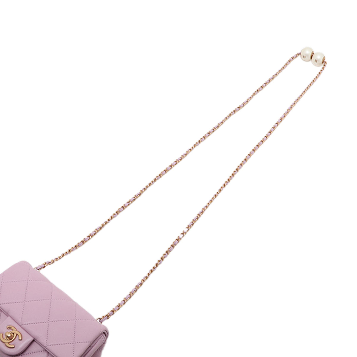 Chanel Mini Quilted  Iridescent Lambskin Pearly Flap — Pink