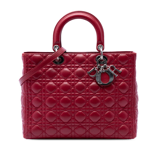 Dior Large Lambskin Cannage Lady Dior